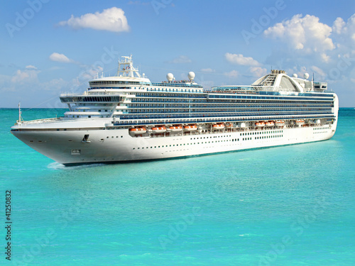 Photo: Luxury cruise ship sailing from port Luxury cruise ship sailing from port