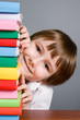 Boy and books