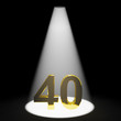 Gold 40 Or Forty 3d Number Closeup Representing Anniversary Or B