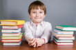 Boy and books