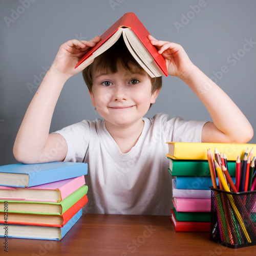 Photo: Boy and books Boy and books