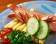 Sausages with vegetables Sausages with vegetables