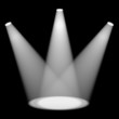 White Spotlights Shining On Stage For Highlighting Products