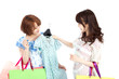 Beautiful shopping women. Portrait of asian women.
