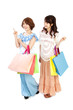 Beautiful shopping women. Portrait of asian women.