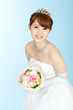 Beautiful asian woman dressed as a bride