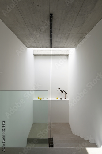 Photo: beautiful modern house in cement, interior, staircase beautiful modern house in cement, interior, staircase