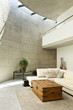 beautiful modern house in cement, interior, living room beautiful modern house in cement, interior, living room