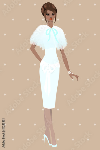 Vector: Beautiful girl in wedding dress Beautiful girl in wedding dress