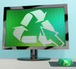 Recycle Icon Computer Screen Showing Recycling And Eco Friendly