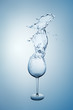 Water Splash in Wine Glass.