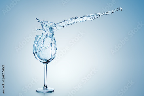 Photo: Water Splash in Wine Glass. Water Splash in Wine Glass.