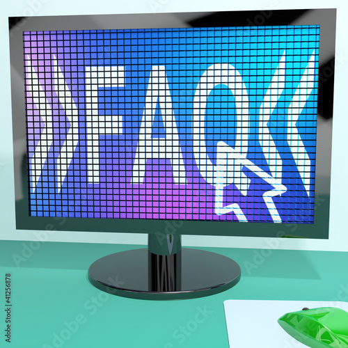 Illustration: FAQ On Blue Computer Screen Showing Information And Answers FAQ On Blue Computer Screen Showing Information And Answers