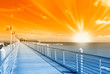 sunset on the dock in summer sunset on the dock in summer