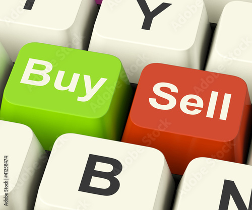 Illustration: Buy And Sell Keys Representing Business Trade Or Stocks Online Buy And Sell Keys Representing Business Trade Or Stocks Online