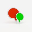 3d bubble talk on white background