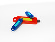 Illustration: 3d usb stick isolated on white background. 3d usb stick isolated on white background.