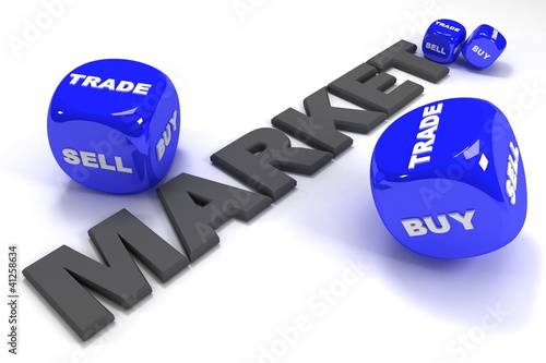Illustration: 3d dices business concept 3d dices business concept