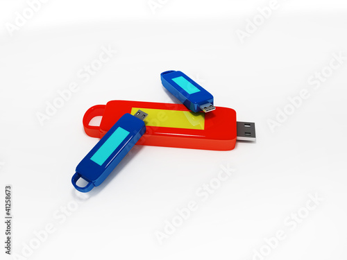 Illustration: 3d usb stick isolated on white background. 3d usb stick isolated on white background.