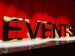 Events Word On Stage Showing Agenda Concerts Festivals And Parti