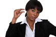 Unimpressed businesswoman