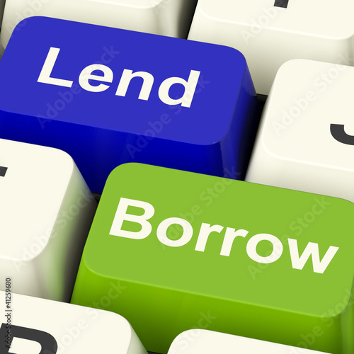 Illustration: Lend And Borrow Keys Showing Borrowing Or Lending On The Interne Lend And Borrow Keys Showing Borrowing Or Lending On The Interne