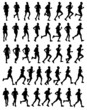 40 high quality male marathon runners silhouettes