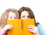 Mother and daughter with book