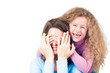 Happy mother and daughter smiling