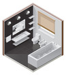 Vector isometric bathroom icon