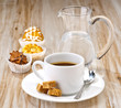 coffee, sugar, and cakes