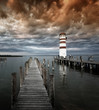 Wolkenstimmung beim alten Leuchtturm