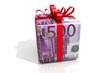 500 euro Geschenk - Schleife Rot