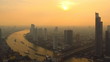 Time Lapse Bangkok at Sunset. Pan movement.