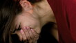 Closeup of desperate girl