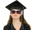 Portrait of cool graduation student in sunglasses