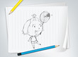 Badminton player sketch