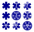 Caducée ambulance bleu