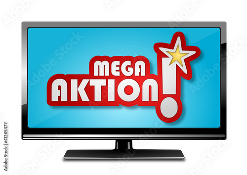Vektor: Bildschirm Werbung Mega Aktion Bildschirm Werbung Mega Aktion
