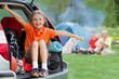 Summer camp - family on summer vacation
