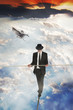 Photo en ligne au meilleur prix Man walking on a high rope.