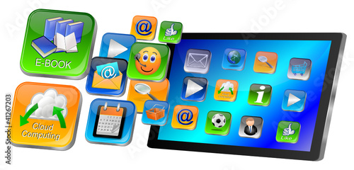 Vektor: Tablet Computer mit apps Tablet Computer mit apps