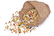 Photo: Legumes and cereales in small bag isolated Legumes and cereales in small bag isolated