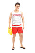 Smiling lifeguard on duty posing