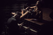 Sexy women lying in the piano