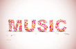 Vector music lettering theme made from black notes Vector music lettering theme made from black notes