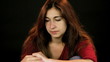 Very sad girl almost crying