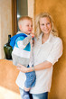 Cute son and mother.