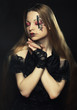 Photo: young woman with creative face-art young woman with creative face-art