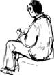 a sketch a young man sits and that does hands a sketch a young man sits and that does hands